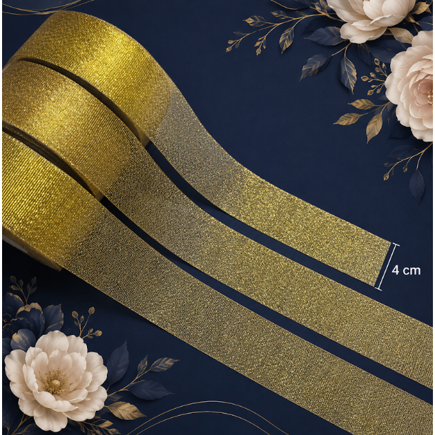Pita Glitter Emas/Silver Pita Semi Glitter Pita Kado Pita Hampers Pita Gold/Silver (Per ROLL)