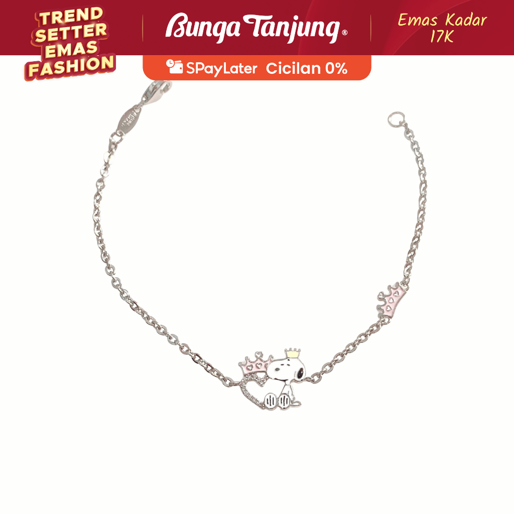 GELANG KIDS ANAK SNOOPY CROWN - EMAS 17K - BUNGA TANJUNG GOLD