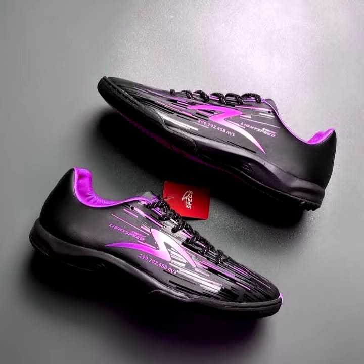 SPECS SEPATU FUTSAL LIGHTSPEED REBORN IN SILVER/BLACK/AQUA
