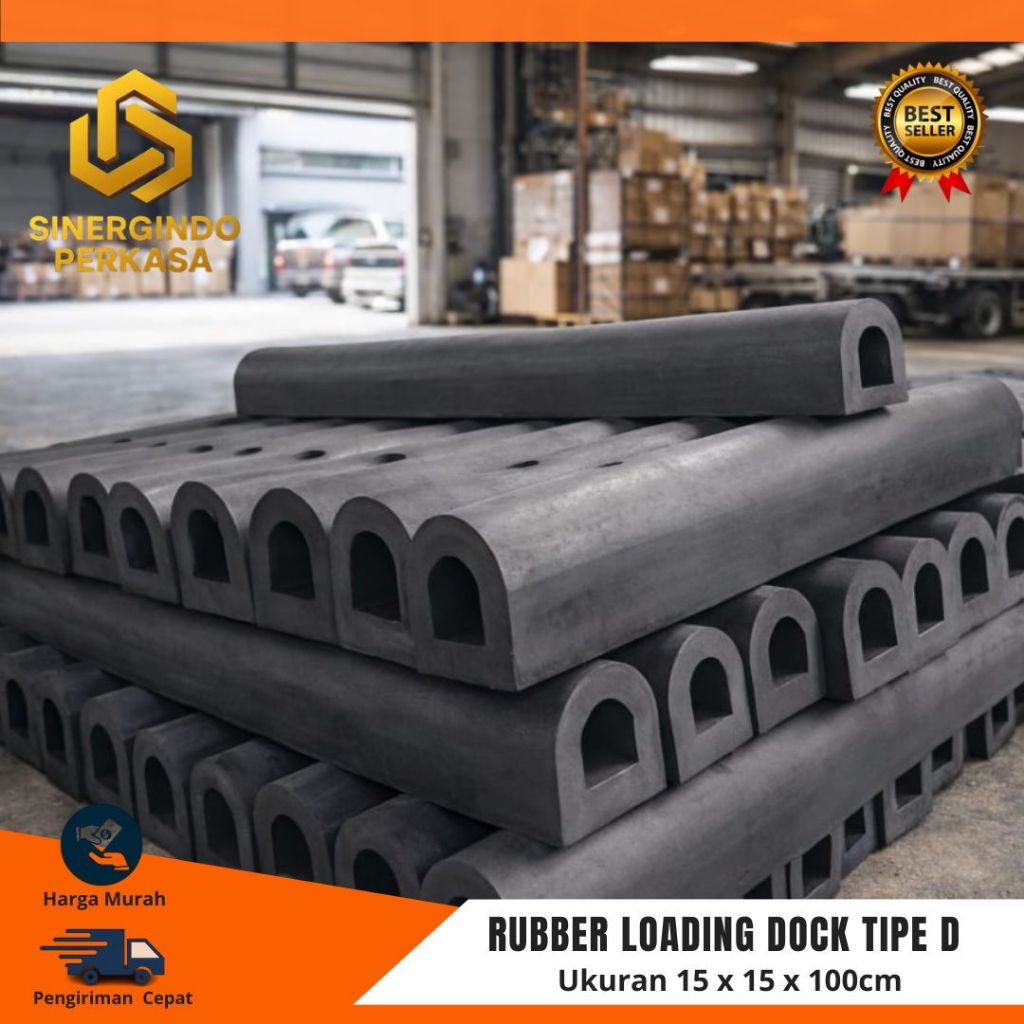 Rubber bumper  loading dock / pelindung loading dock / tipe D ukuran 15 x 15 x 100cm