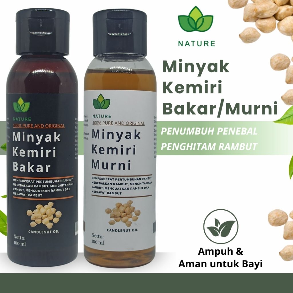 Minyak Kemiri Murni / Bakar Nature ORIGINAL – Penumbuh Rambut Penebal Alis Bulu Mata Kumis Jenggot B