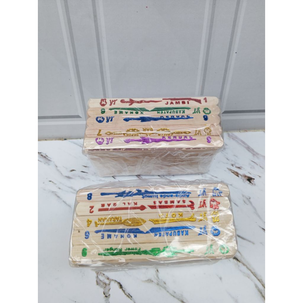 1 Pack Mainan Stik Kayu Gambar Random Isi -+500