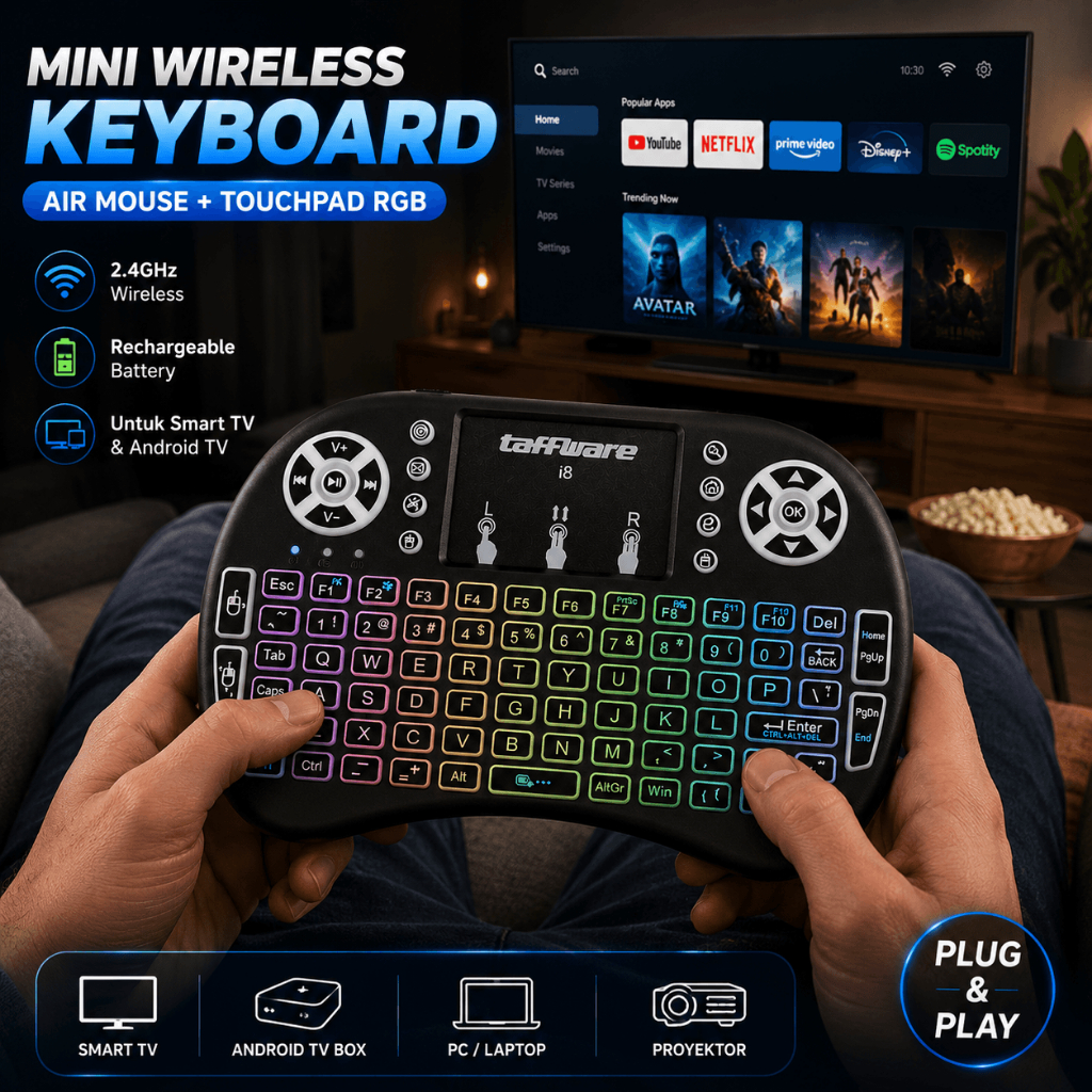 Keyboard Wireless Mouse Mini RGB 2.4GHz BW06 Touch Pad Keybord Modern Keyboad Laptop PC Smart TV