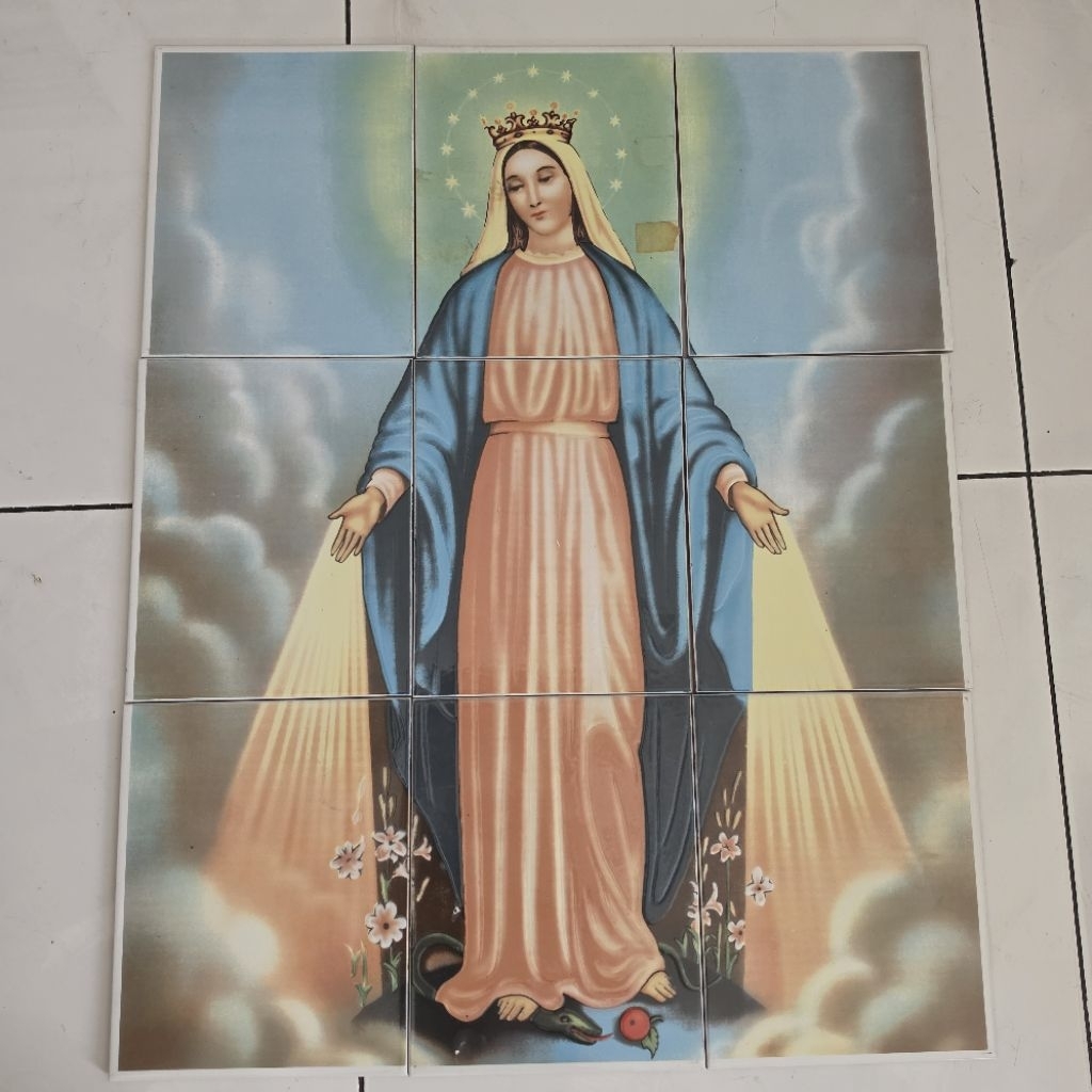 keramik dinding panel bunda maria isi 9 lbr keramik 20x25
