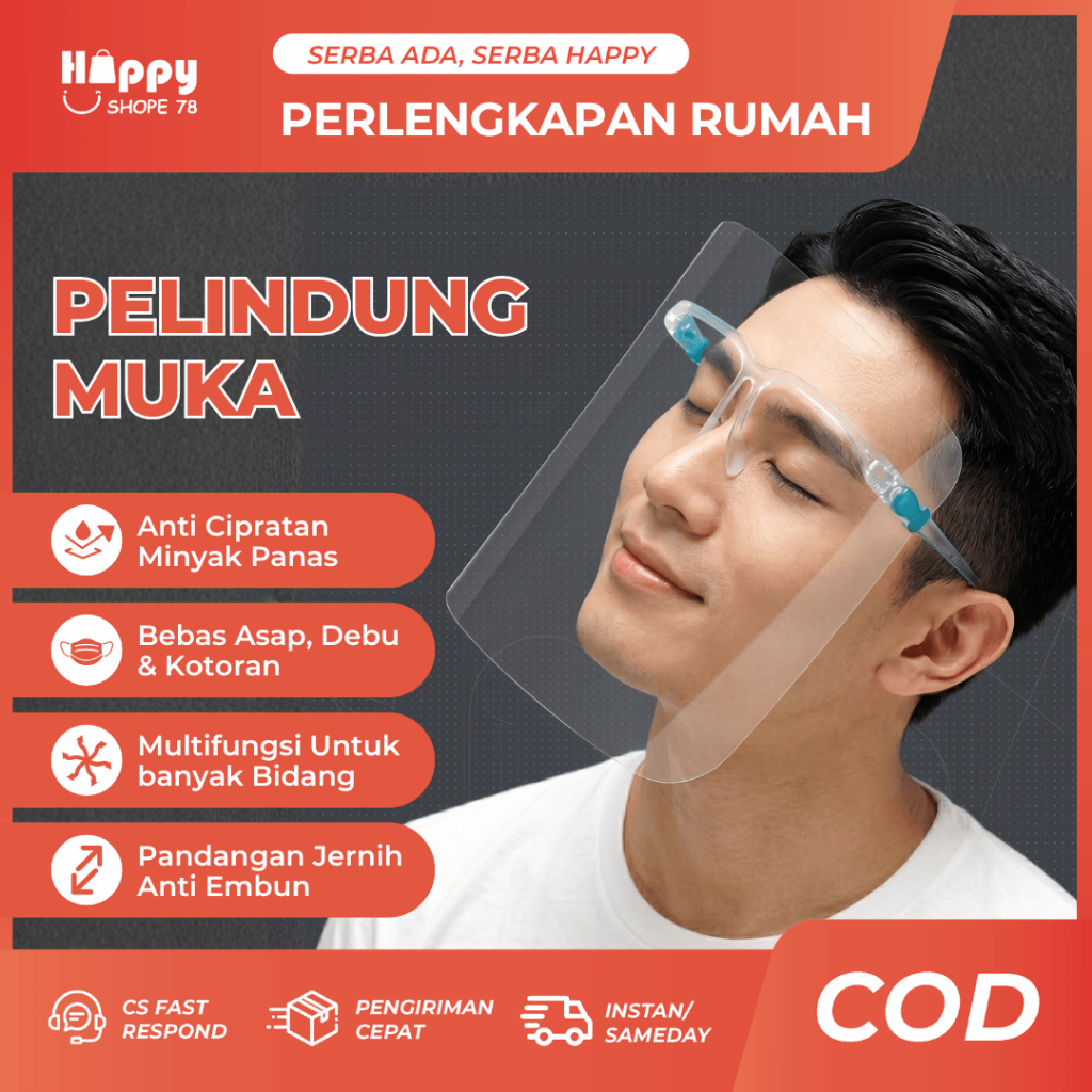Kacamata Masak Dapur Rumah ika Refil Pelindung Wajah Transparan
