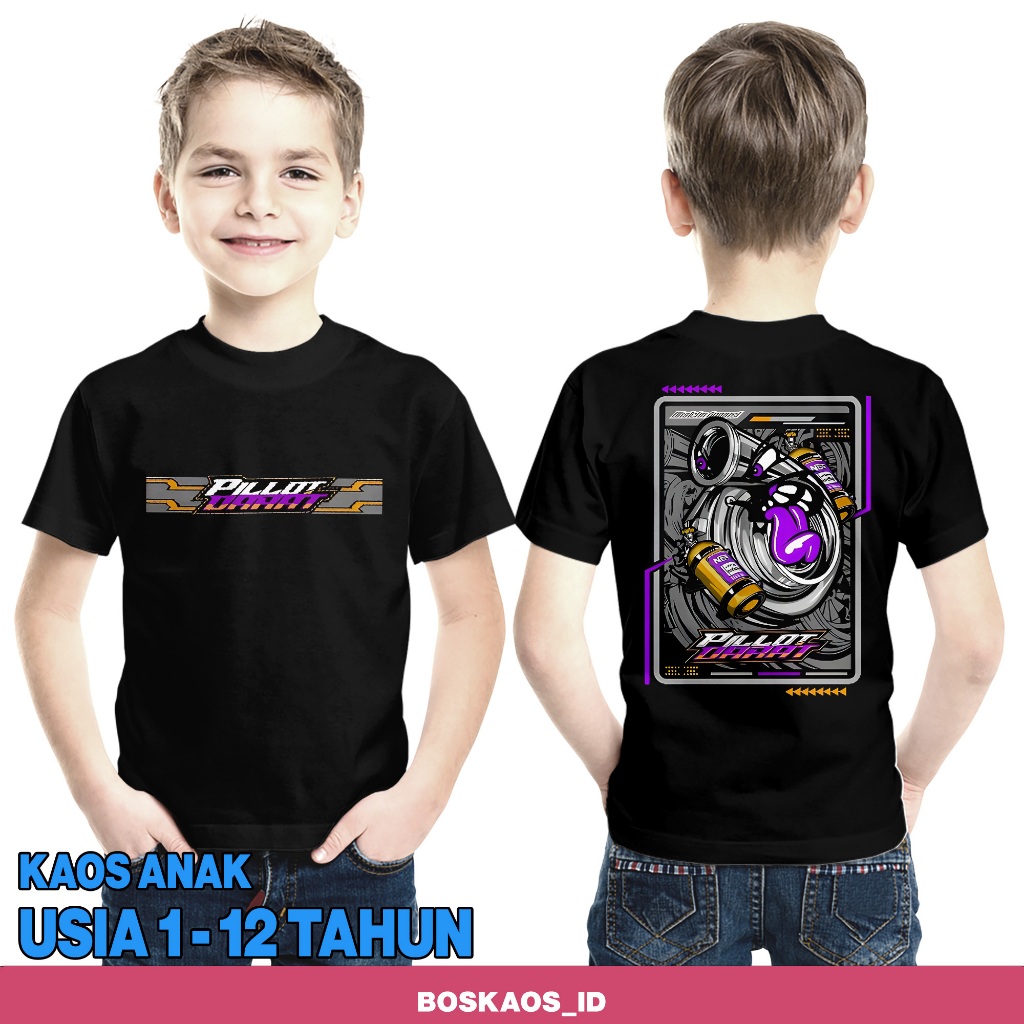 T-SHIRT BOSKAOS_ID Edisi "PILLOTER V11"100%PREMIUM /Kaos Anak/Perang Pilloter Genk/thermo king/kaos 