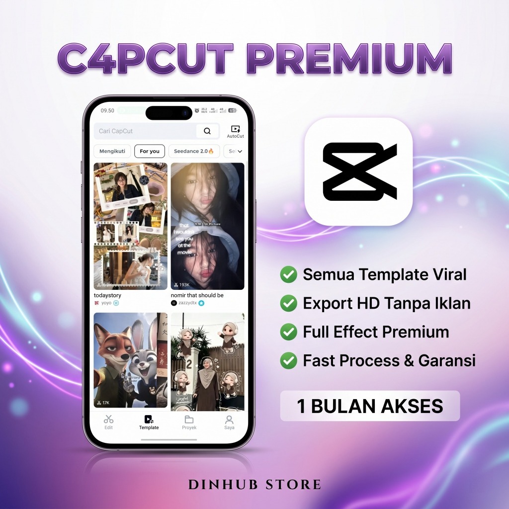 CAPCUT PRO PREMIUM 1 BULAN | FULL AKSES TEMPLATE | TANPA WATERMARK | ALL DEVICE | GARANSI