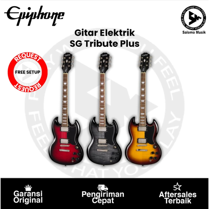 Gitar Elektrik Epiphone SG Tribute Plus CHerry Sunburst Original