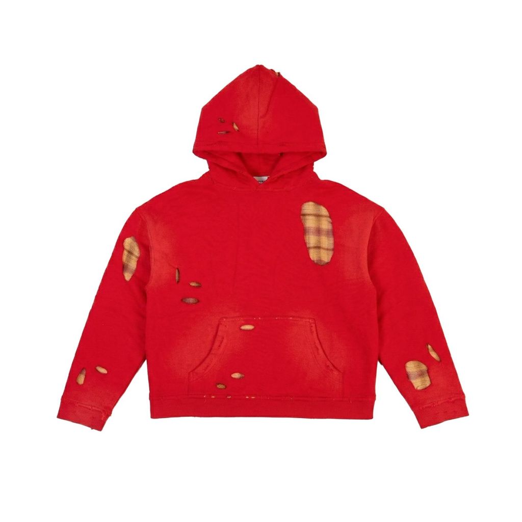 Mercie Studio - Boxy Hoodie Distressed Red