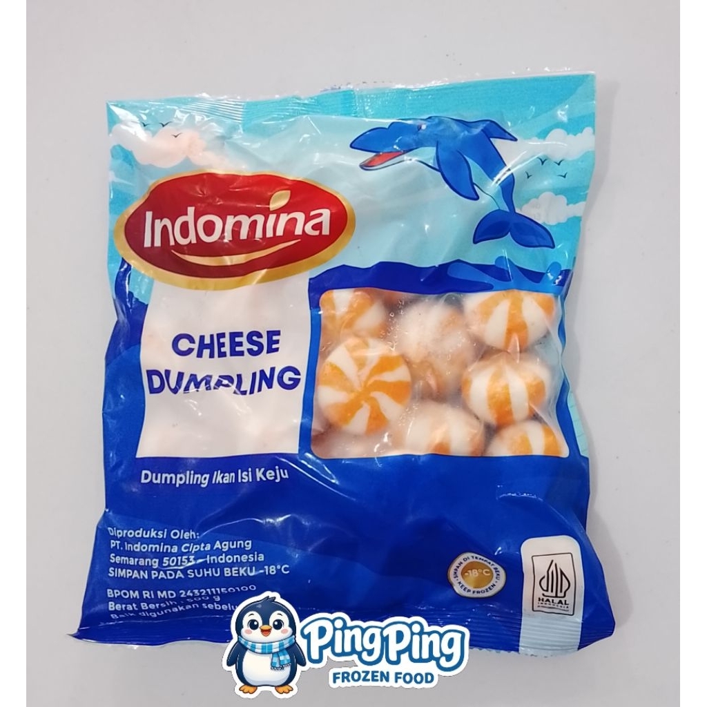 INDOMINA Fish Dumpling Cheese 500gr Daging Ikan Olahan isi Keju Steamboat Hotpot Suki Shabu Frozen F
