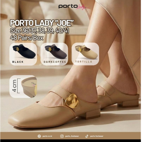 Sepatu Sandal Hak Terbaru Dari Porto Lady Joe/Ukuran 36-41 Flat Shoes Wanita Motif Hiasan Love