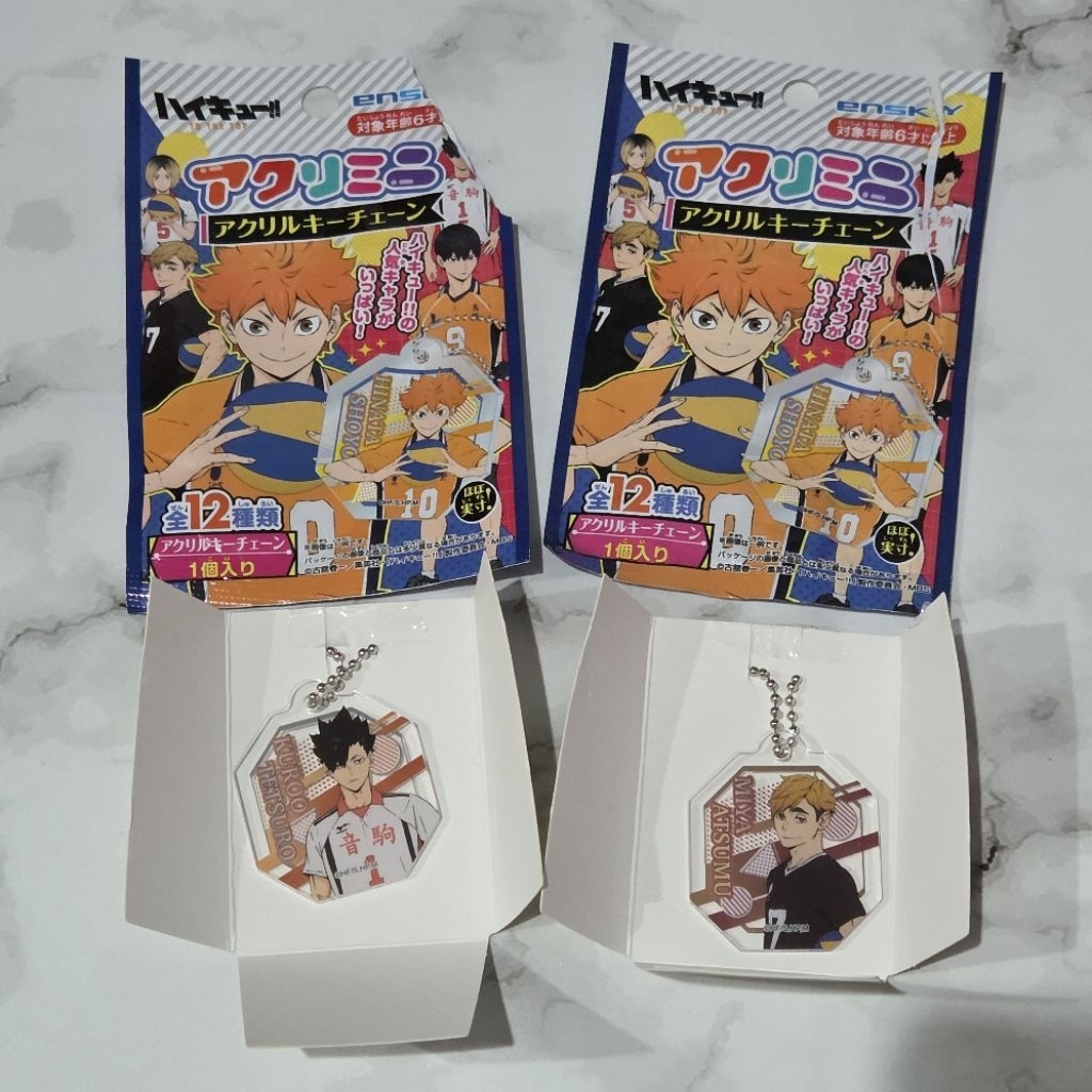 Haikyuu Official Merchandise - Acrylic Keychain - Kuroo Tetsuro & Miya Atsumu. Merch gantungan kunci