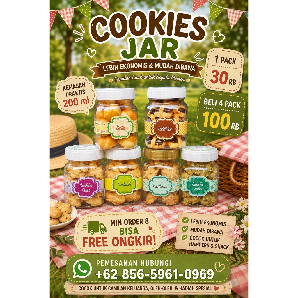 Mini Jar Cookies / Cookies On teh Go/ Kue Kering Mini