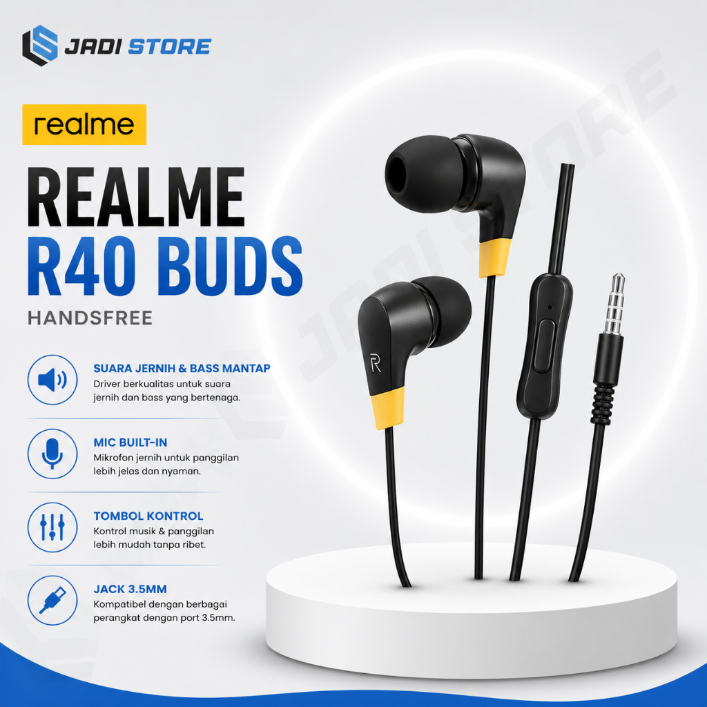 Earphone Handsfree Headset Realme Headset Realme Bass Headset Realme Buds R40