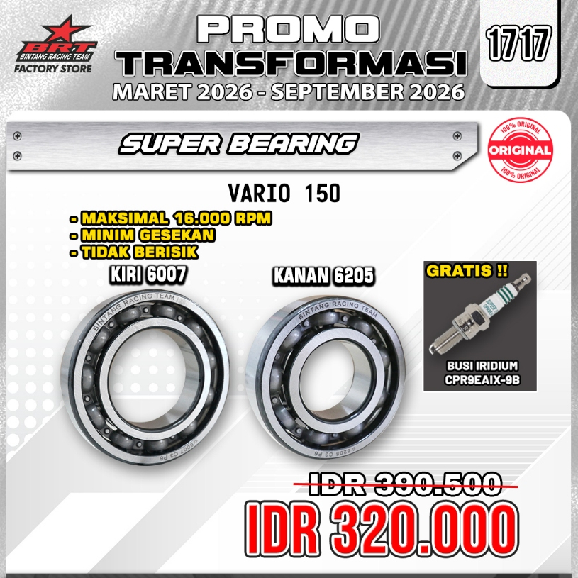 BEARING KRUK AS VARIO 125/VARIO 150/PCX 150/ADV 150 (1 SET ISI 2)