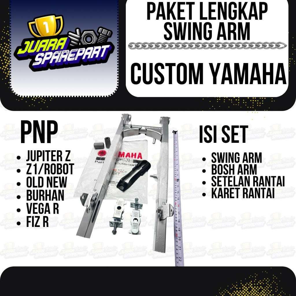 Swing Arm Custom Yamaha Jupiter Z Panjang 55 cm Warna Silver