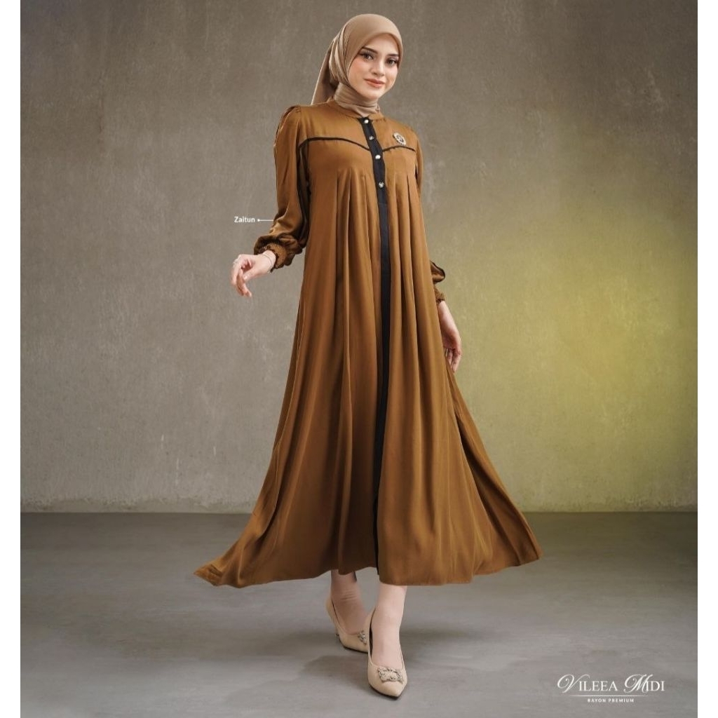 Nadheera Luxury - Vileea Midi Dress Rayon Premium Busui Friendly