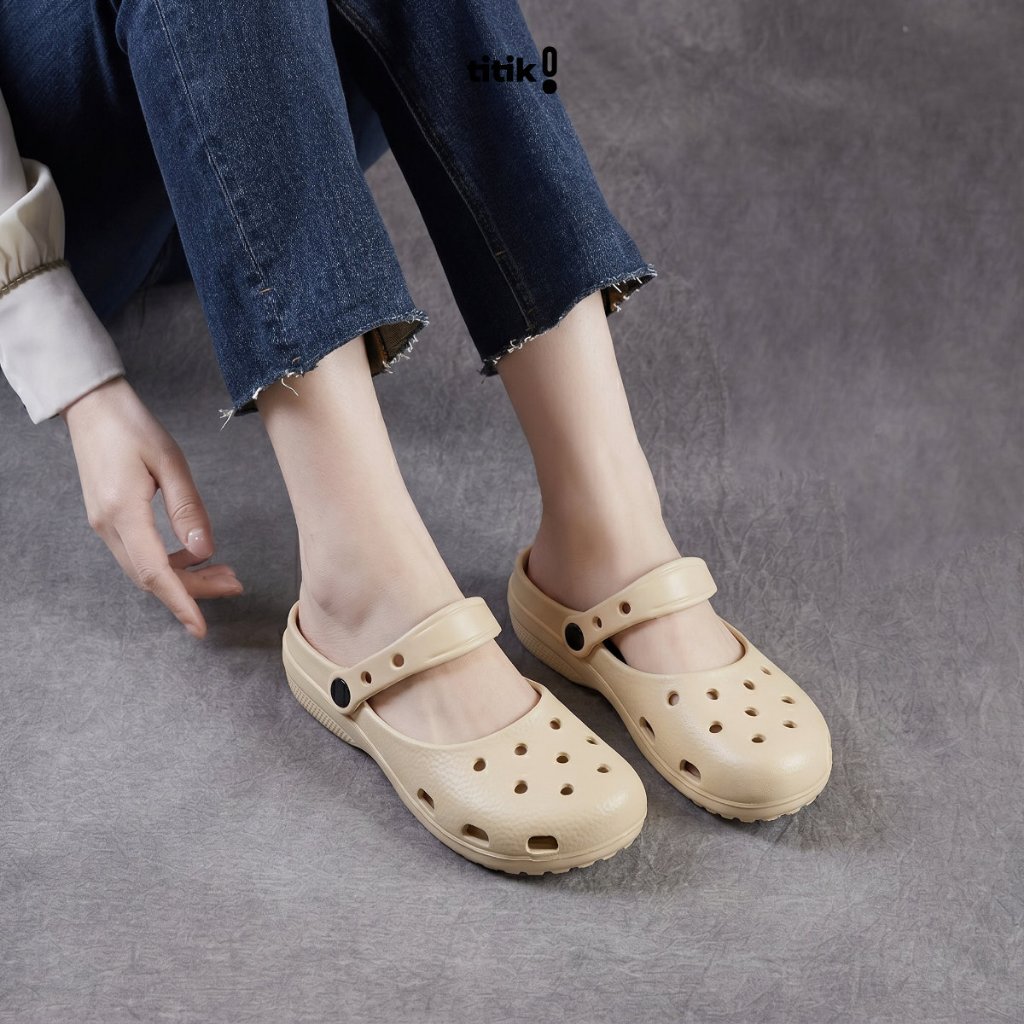 Titik - Sandal Wanita Ballet Daily Casual Sendal Selop Cewek Trendy Anti Licin Sepatu Sandal Wanita 