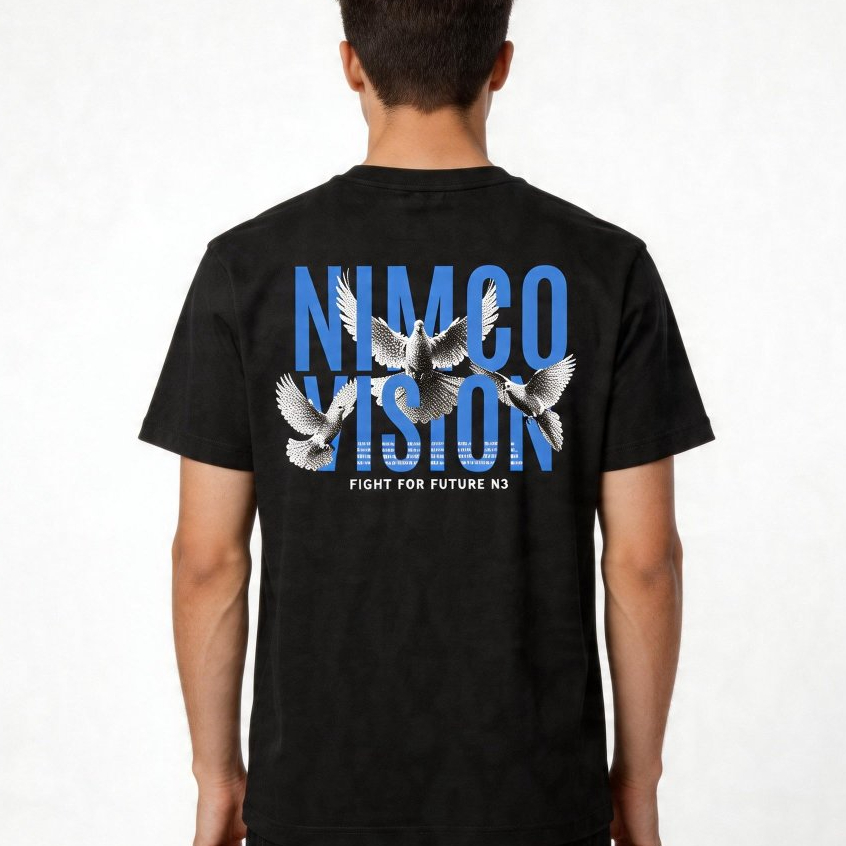 Kaos Nimco Vision Original 00330 N3  Black Dark Grey Tshirt