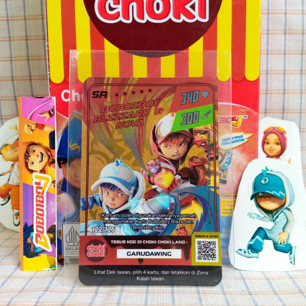 Kartu Boboiboy Blizzard & Nova – Choki Choki | Monsta Galaxy Card | Original Card