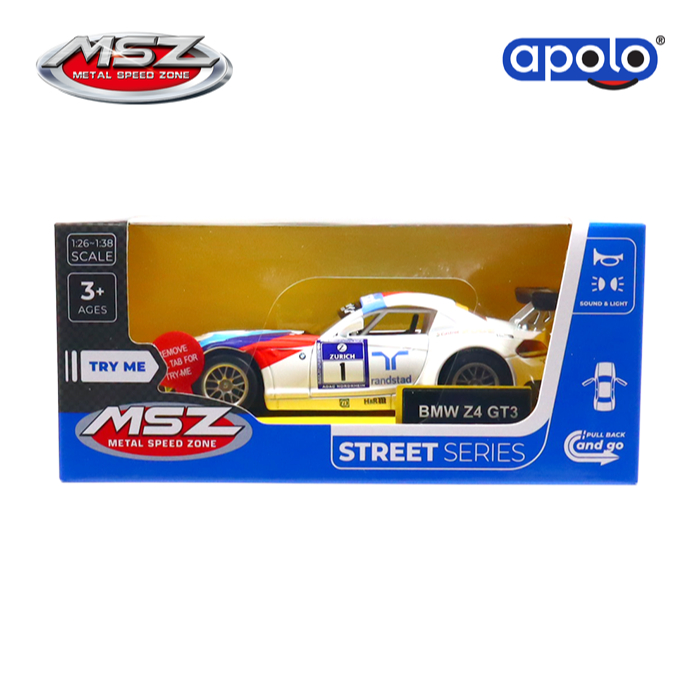 Agata Toys Official |  MSZ 1:32 BMW Z4 GT3 PB S&L - White