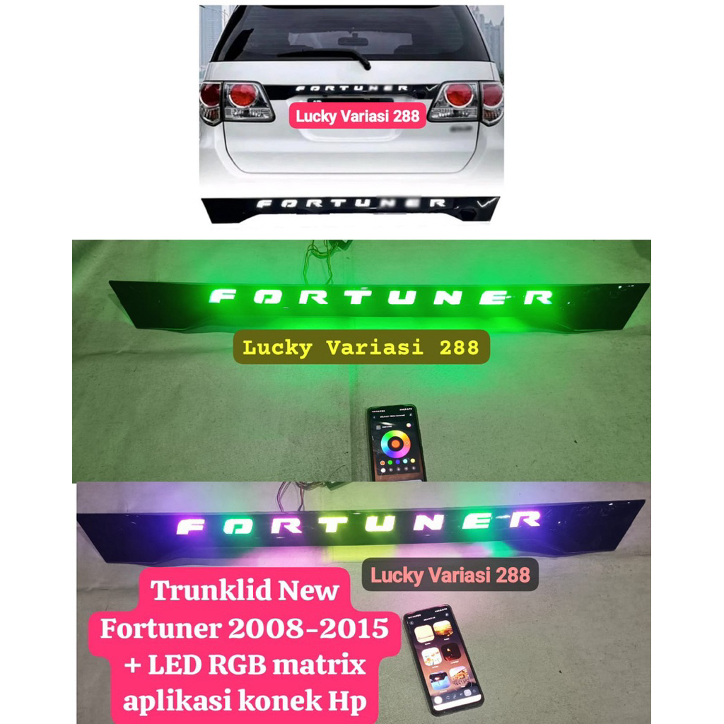 Trunk Lid Trunklid Model Lampu LED RGB Warna-Warni  New Fortuner- Grand Fortuner TRD VNT  2008-2015 