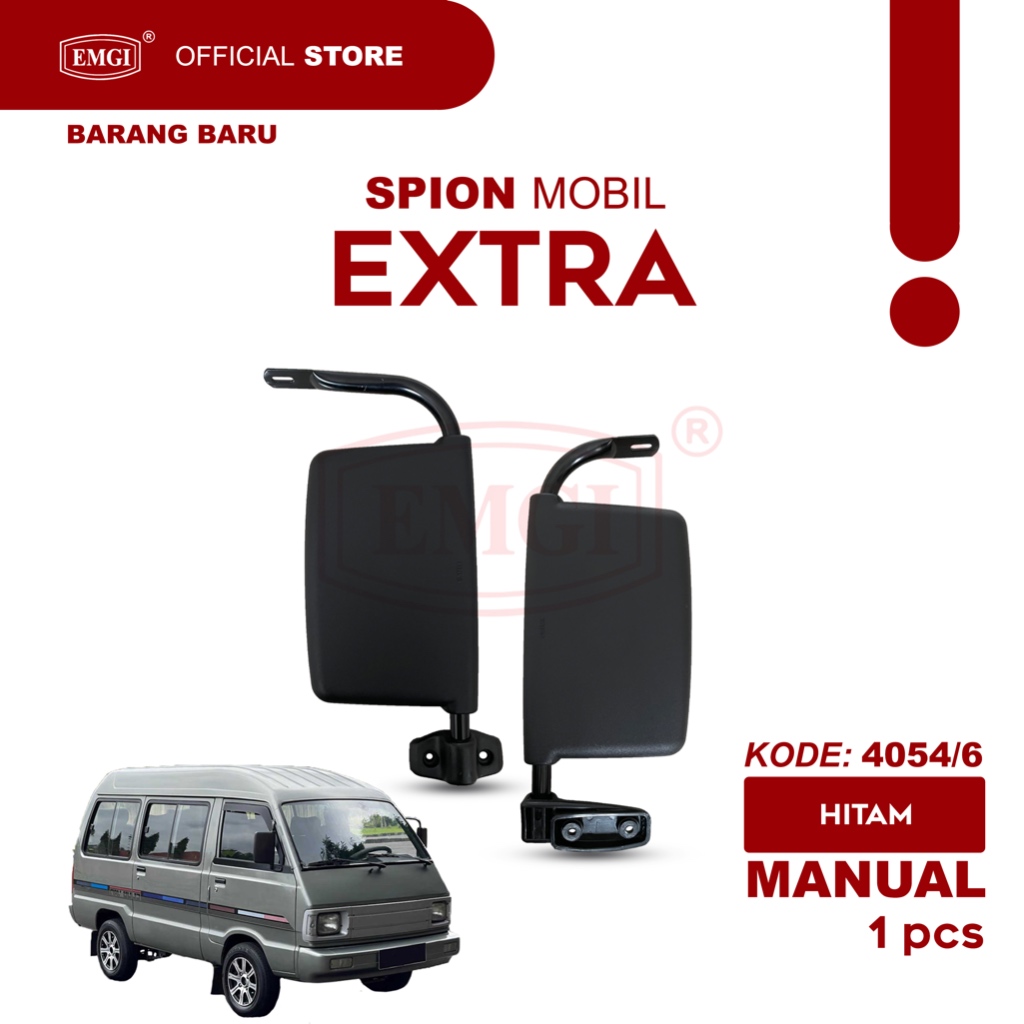 Spion Manual Samping Mobil Carry Extra Warna Hitam Model 4054 Kanan dan Kiri