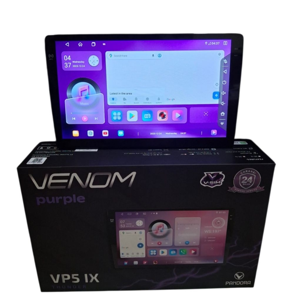 Head unit android 9 inch venom purple VP5 IX thunder ram 6+128 4G+NFC+support 360