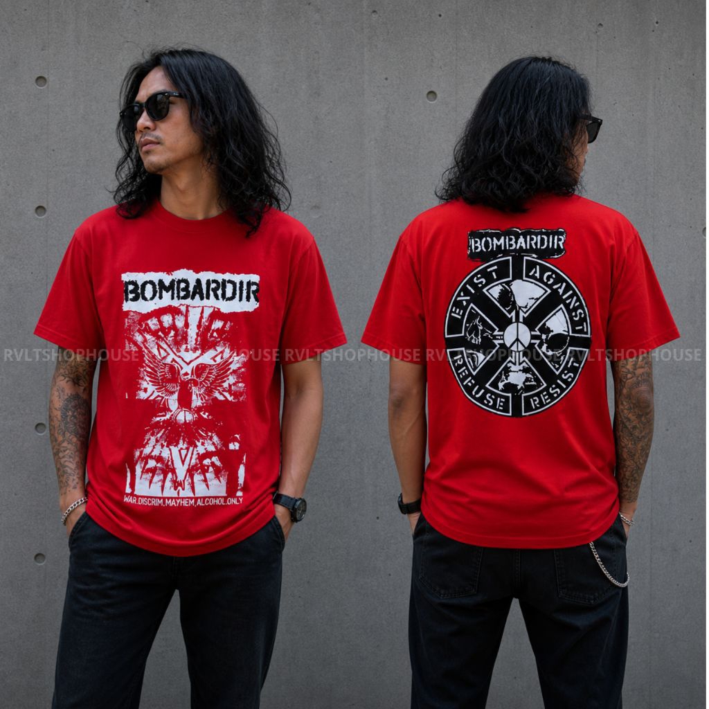 Kaos Band Punk Bombardir 666 / Kaos Punk / Kaos Distro / T-shirt Punk