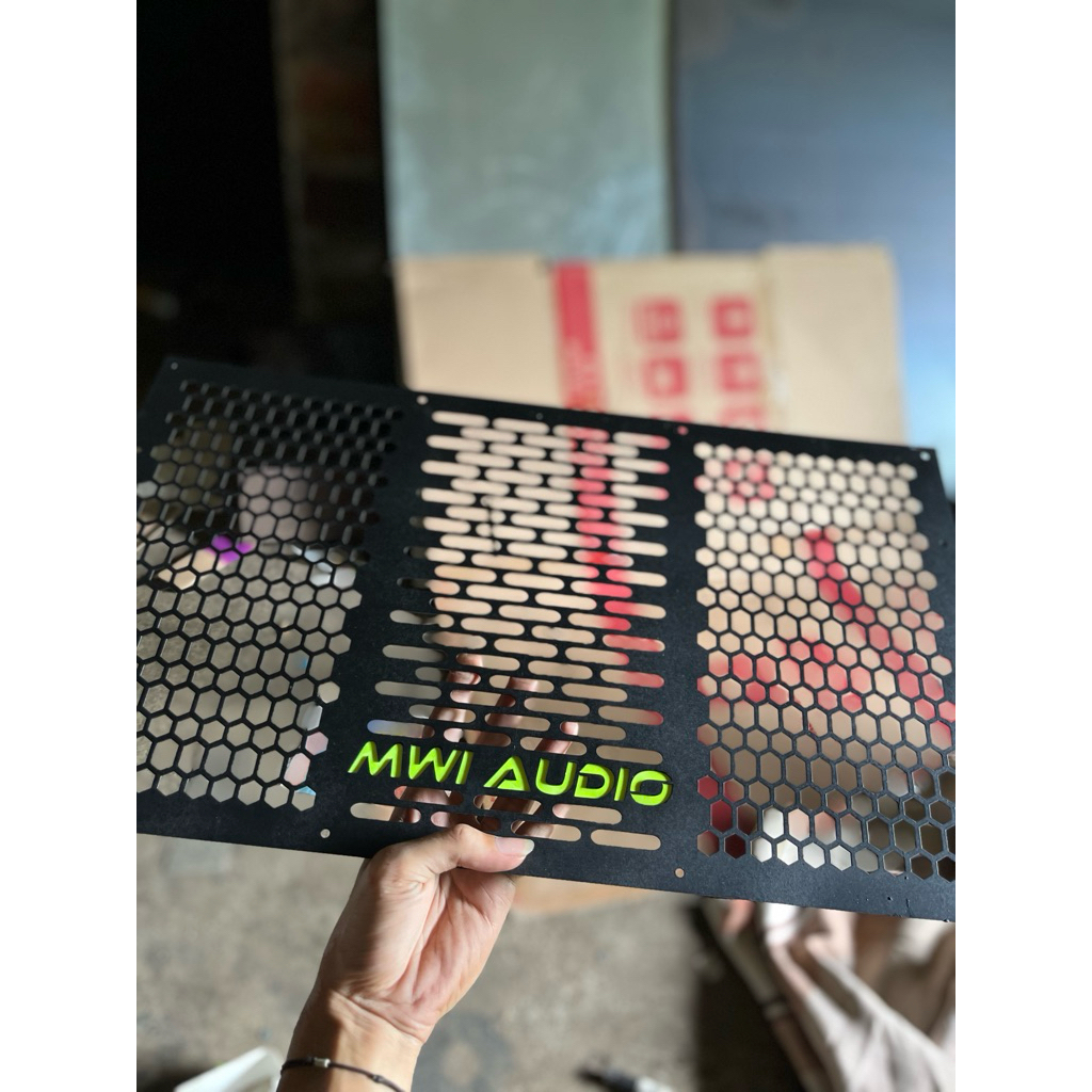 grill ram sound system custom nama dan logo