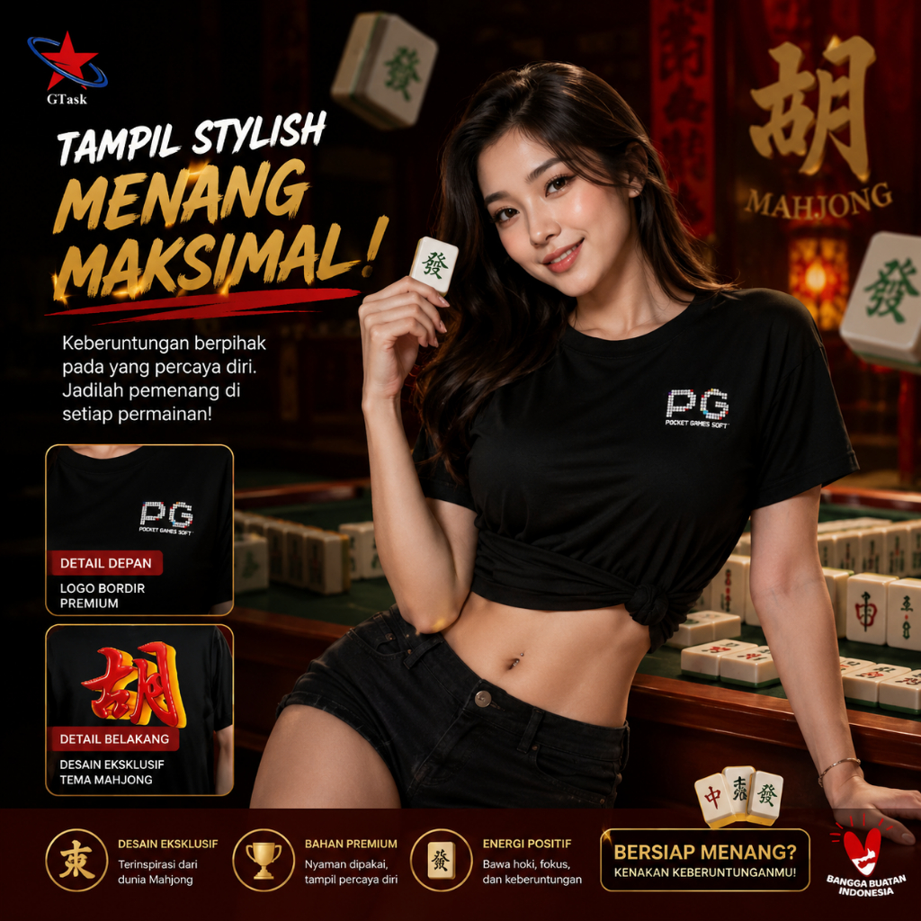 Baju Kaos Distro PG Mahjong / Baju Distro Pocket Games Mahjong / Xshirt terlaris