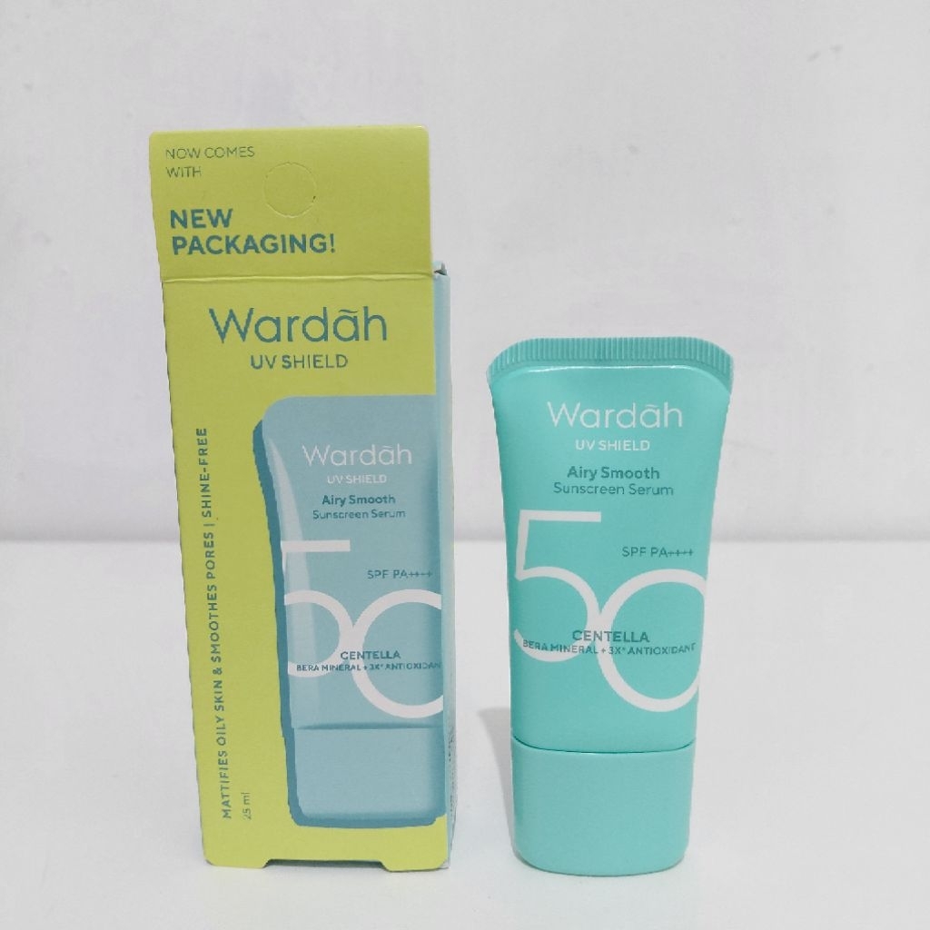 WARDAH SUNSCREEN SERUM AIRY SMOOTH CENTELLA 25ml (PRE LOVED BACA DESKIRPSI)