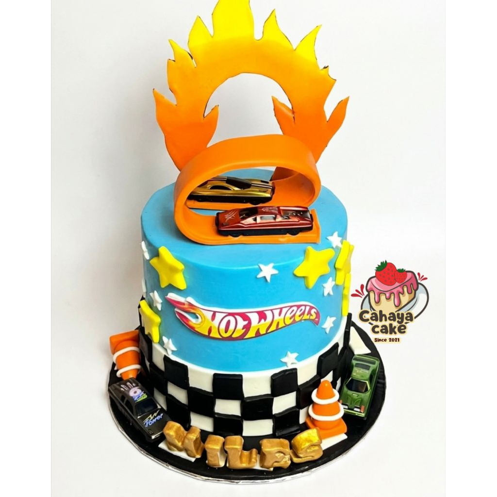 Hotwheels Cake Custom/ Kue Ulang Tahun Hotwheels/ Kue Ultah Anak Laki Laki