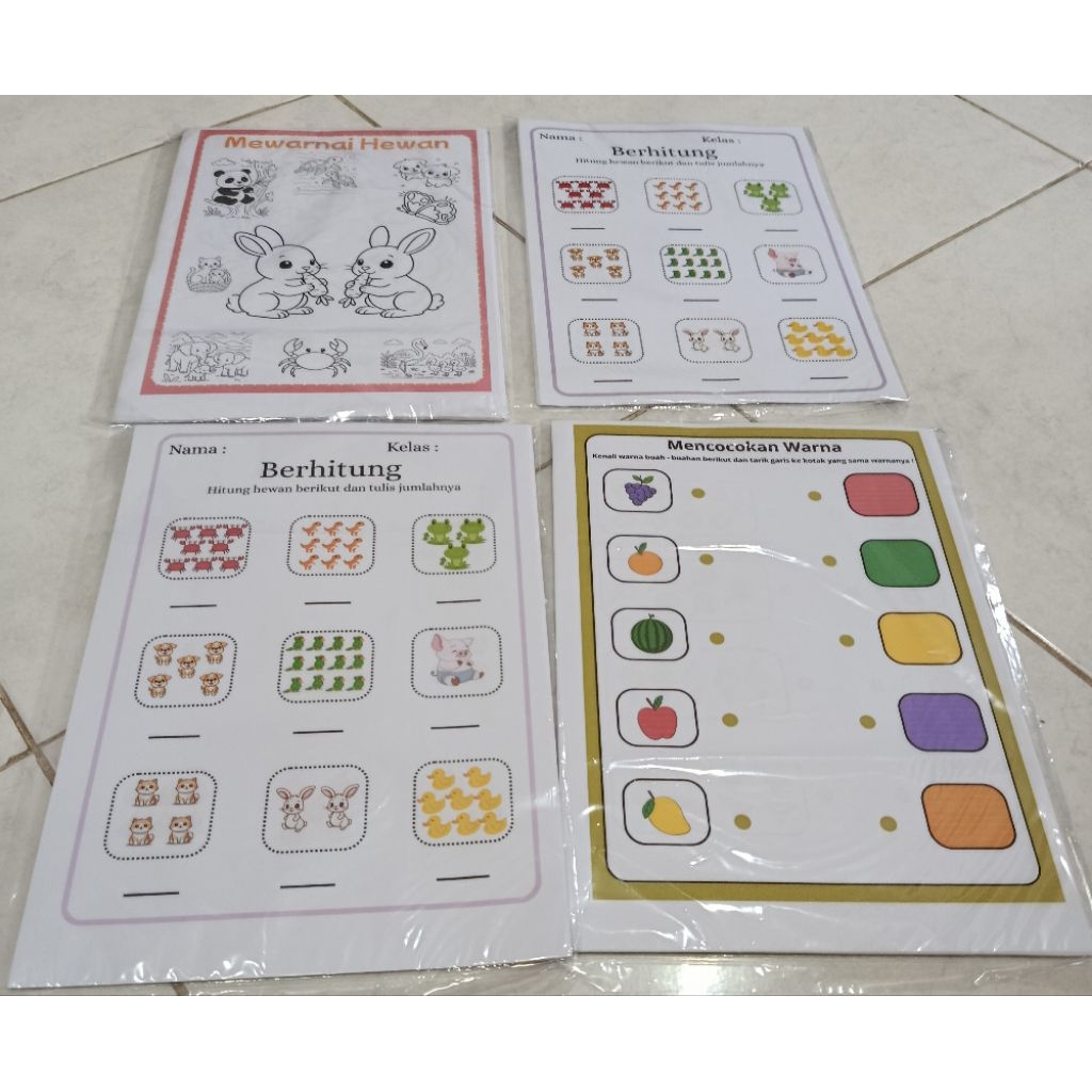 Worksheet anak lembar kerja anak 25 halaman / lembar kegiatan anak