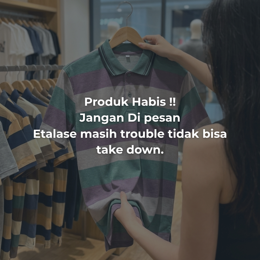 Kaos Kerah - Motif Salur Saku Depan Koas Polo Shirt Pria Dewasa Lengan Pendek