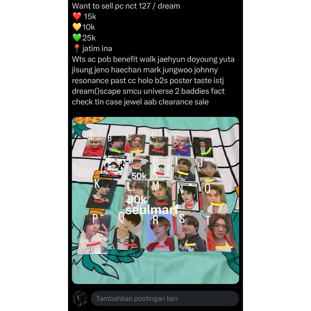 want to sell wts clearance sale nct dream 127 photocard pc underprice murah jaehyun doyoung walk fac