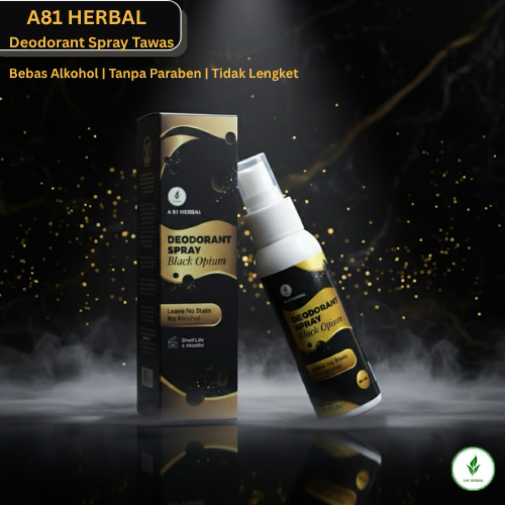 Abi Herbal Deodorant Spray Aroma Black Opium - Tawas Alami, Non Alkohol