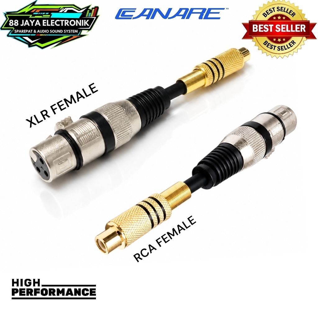 Converter audio xlr female to rca female / jack xlr female ke rca female
