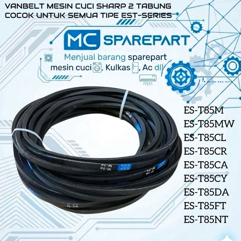 Vanbelt / V Belt Mesin Cuci SHARP ES T85M T85MW T85CL T85CR T85CA T85CY T85DA T85FT T85NT Mesin Cuci