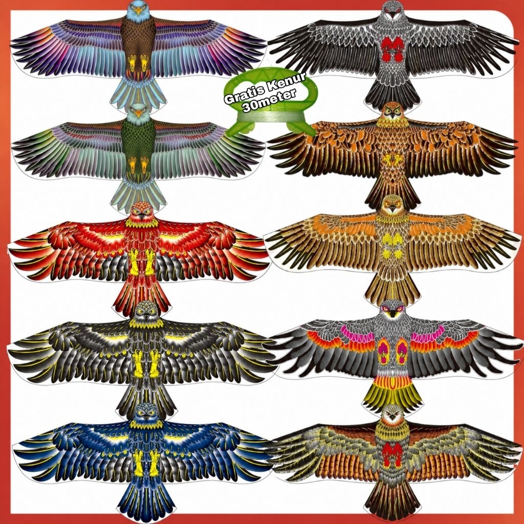 Layang-layang Kain Parasut Burung Elang/Layangan Burung Elang