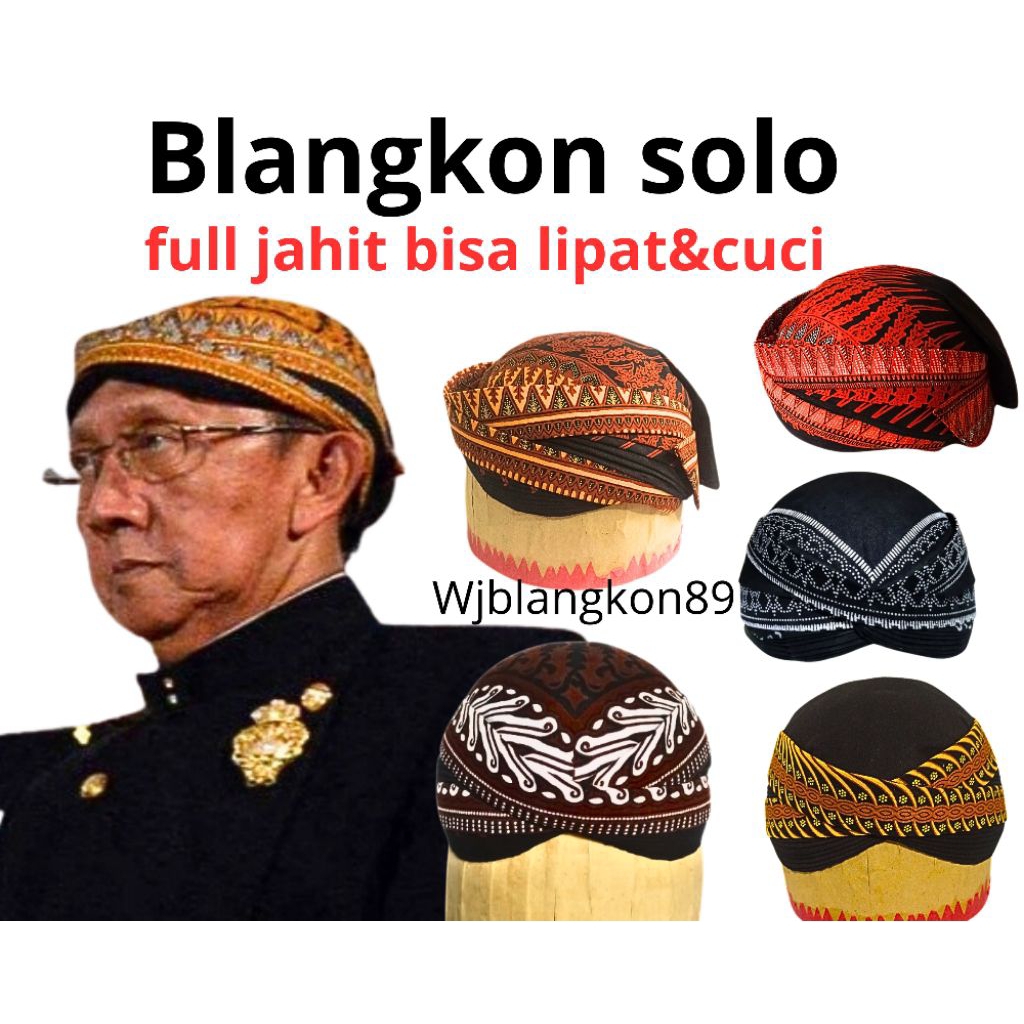 blangkon solo full jahit bisa lipat bisa cuci tanpa lem tanpa kertas