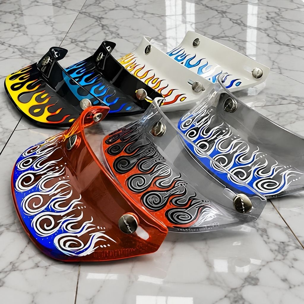 Pet Helm Retro Motif Api Universal Premium