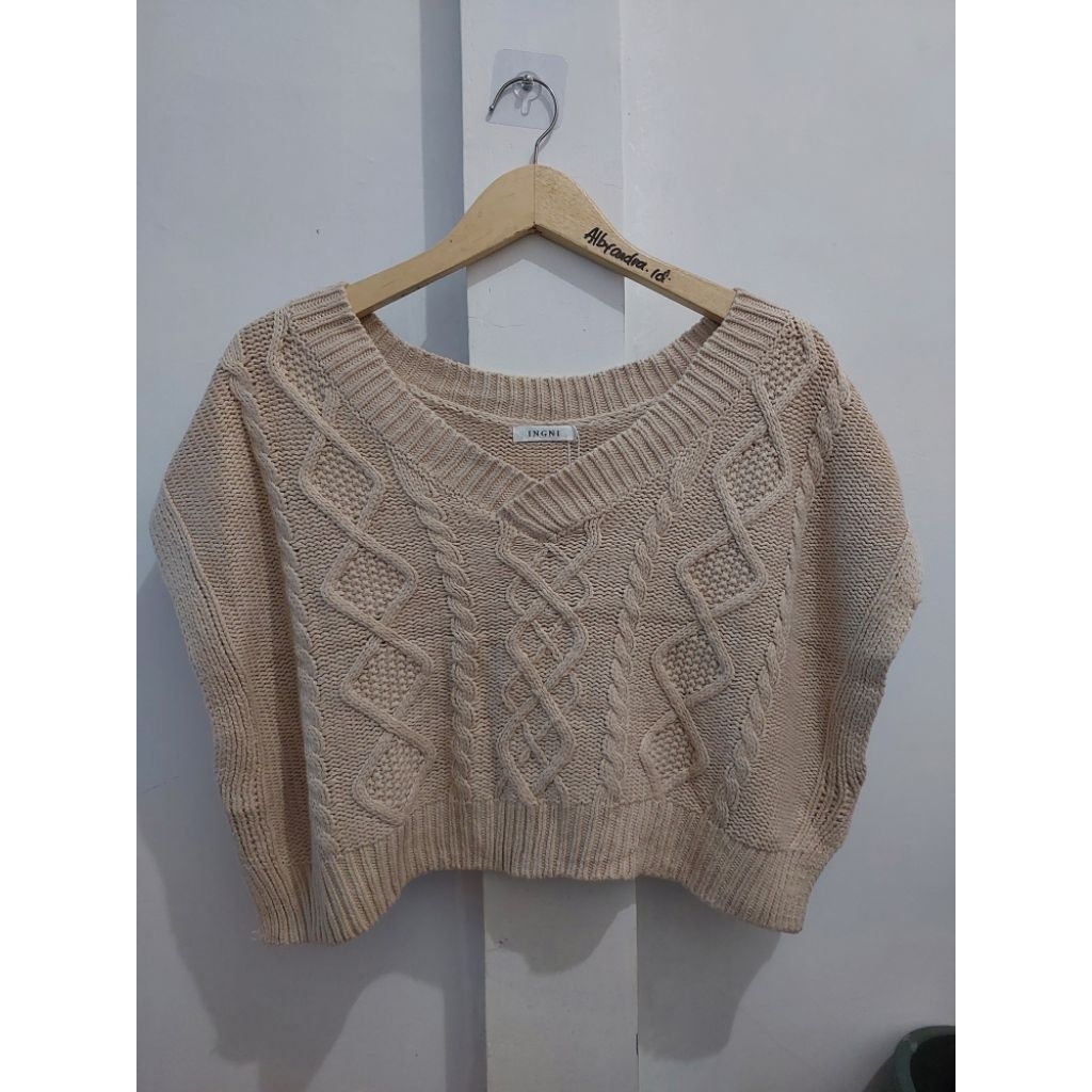 INGNI VEST / ROMPI RAJUT KEPANG CROPTOP OVERSIZE