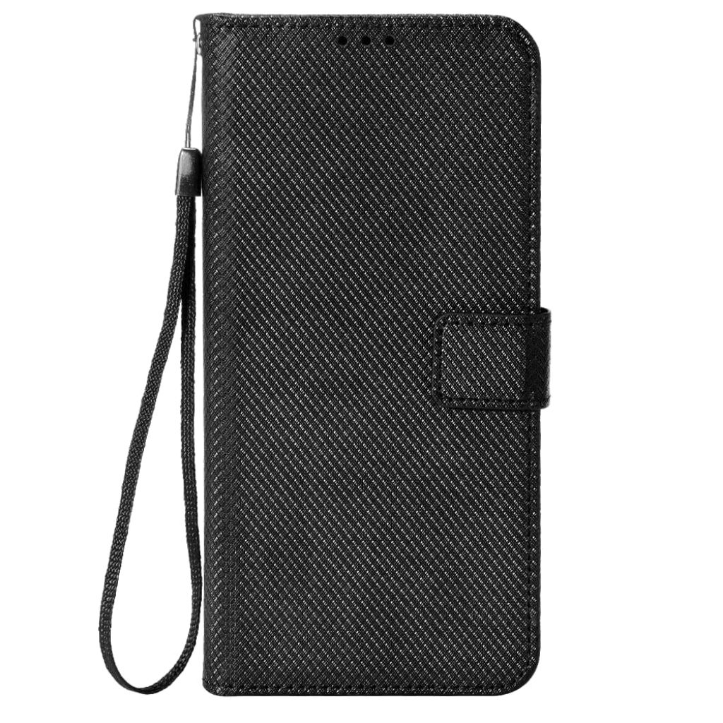 case flip casing diamon pattern card slot Asus Zenfone 9 10 Hitam