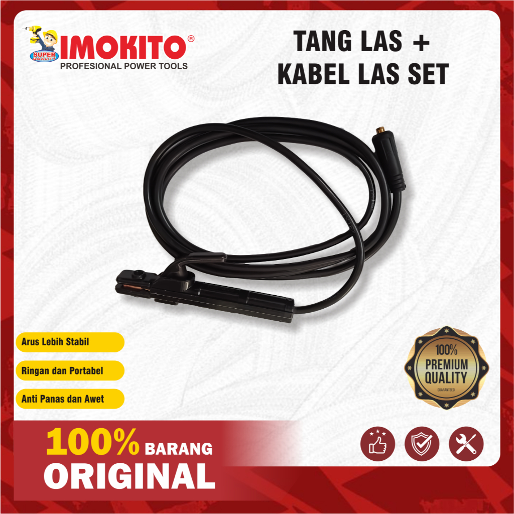 IMOKITO - Kabel Las Set 2 - 10 Meter Plus Stang Las Kabel Mesin Las Listrik