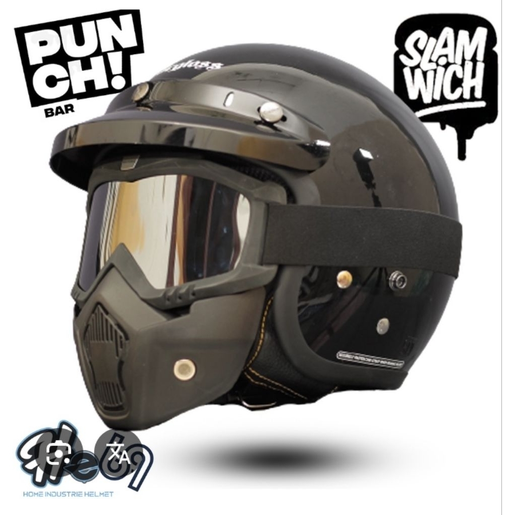 Bisa cod set helm bogo carglos dan gogle mask terbaru