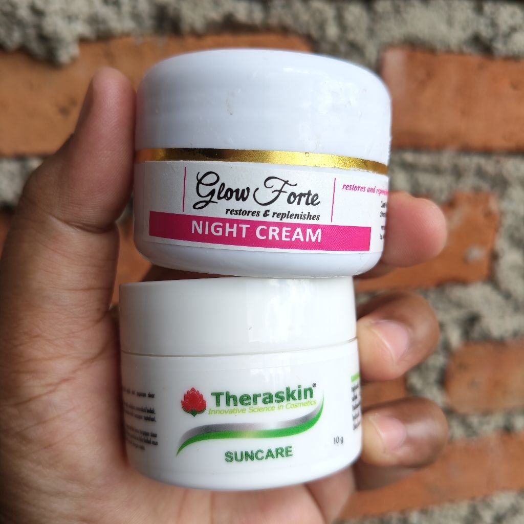 (KEMASAN SEMENTARA POT PUTIH ISI TETAP SAMA GLOW FORTE ) GLOW FORTE PAKET SIANG MALAM KULIT NORMAL
