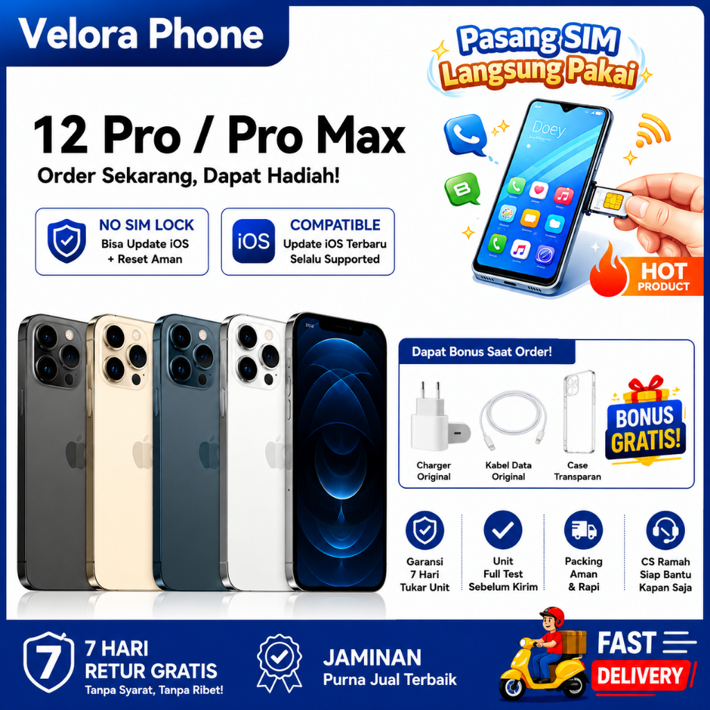 iPhone 12 Pro & 12 Pro Max iBox Original 128GB 256GB Second Fullset Mulus Garansi
