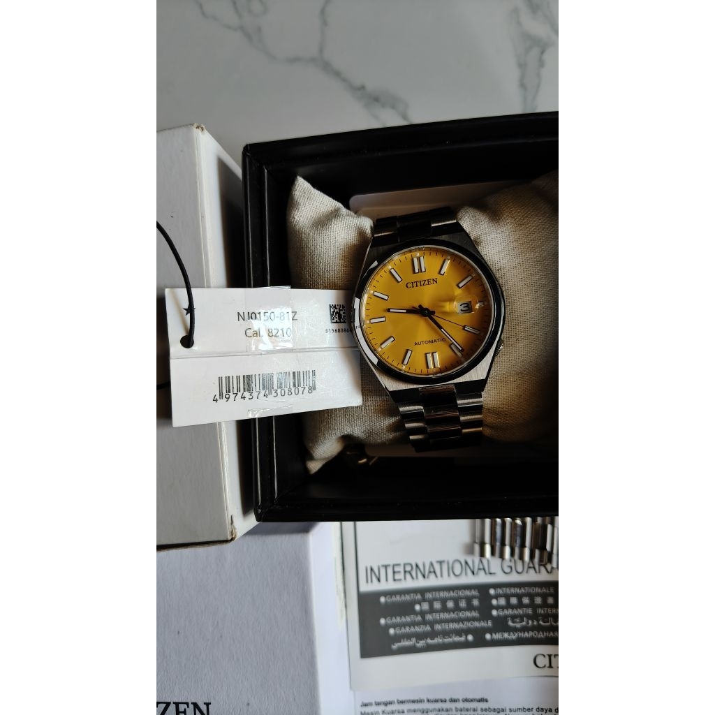 citizen tsuyosa yellow dial automatic