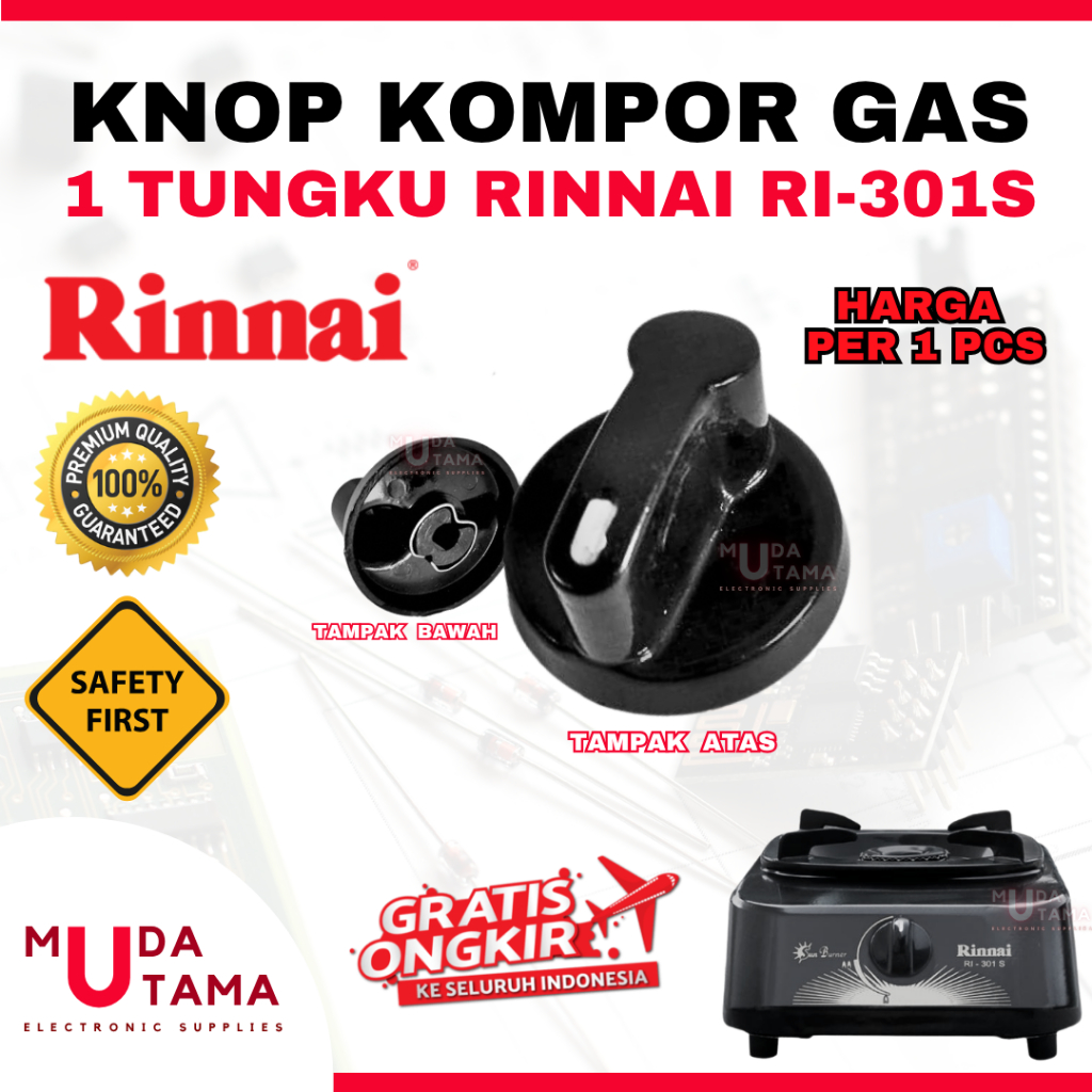 Knop Kompor Gas RINNAI RI-301S - Putaran Kompor Gas RINNAI RI-301S - Sparepart Kompor Gas RINNAI RI-
